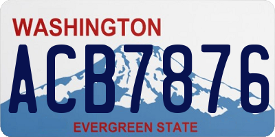 WA license plate ACB7876