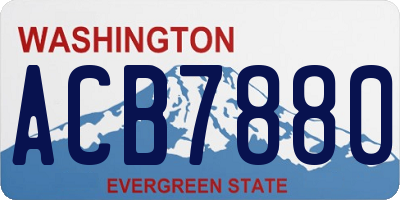 WA license plate ACB7880