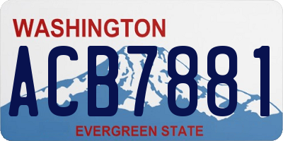 WA license plate ACB7881
