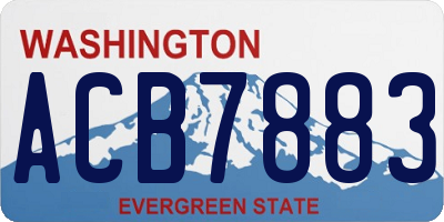 WA license plate ACB7883