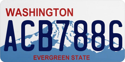 WA license plate ACB7886