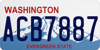 WA license plate ACB7887