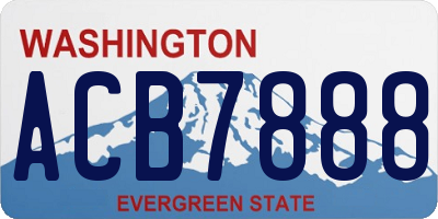 WA license plate ACB7888