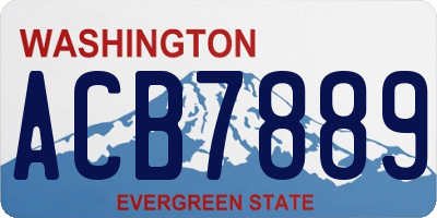 WA license plate ACB7889