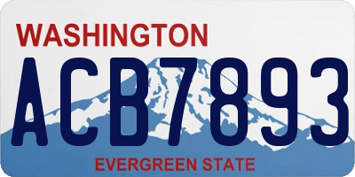 WA license plate ACB7893