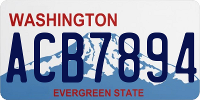 WA license plate ACB7894
