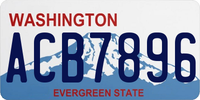 WA license plate ACB7896