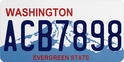 WA license plate ACB7898