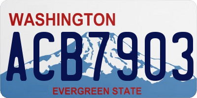 WA license plate ACB7903