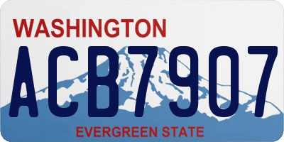 WA license plate ACB7907