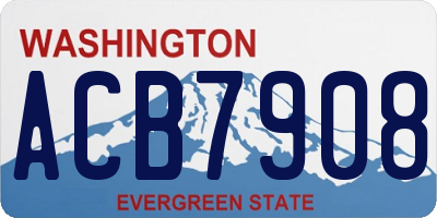 WA license plate ACB7908