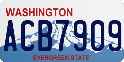 WA license plate ACB7909