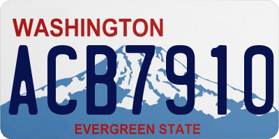 WA license plate ACB7910