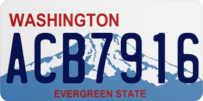 WA license plate ACB7916