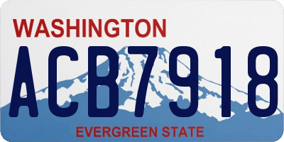 WA license plate ACB7918