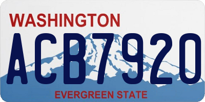 WA license plate ACB7920