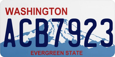 WA license plate ACB7923