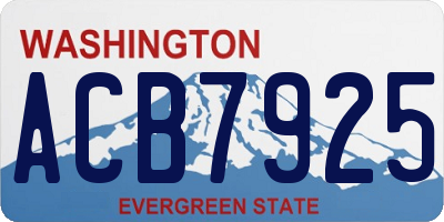 WA license plate ACB7925