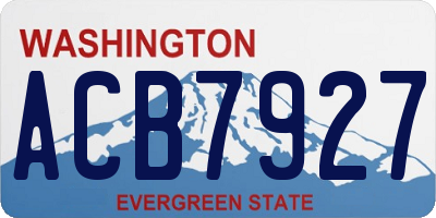 WA license plate ACB7927