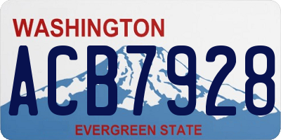 WA license plate ACB7928