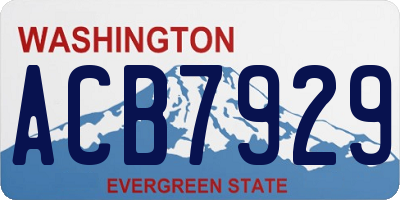 WA license plate ACB7929