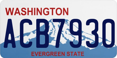 WA license plate ACB7930