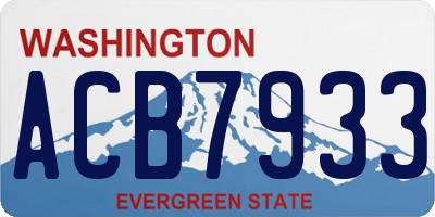 WA license plate ACB7933