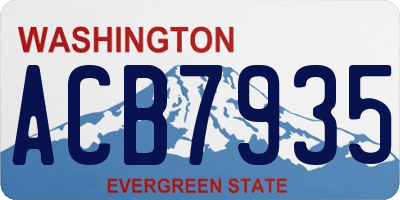WA license plate ACB7935