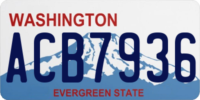 WA license plate ACB7936