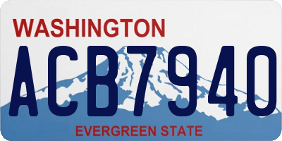 WA license plate ACB7940