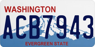 WA license plate ACB7943
