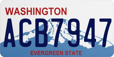 WA license plate ACB7947