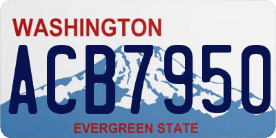 WA license plate ACB7950