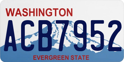 WA license plate ACB7952