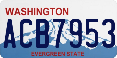 WA license plate ACB7953