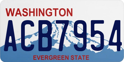 WA license plate ACB7954
