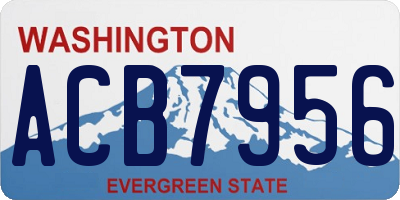 WA license plate ACB7956