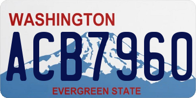 WA license plate ACB7960