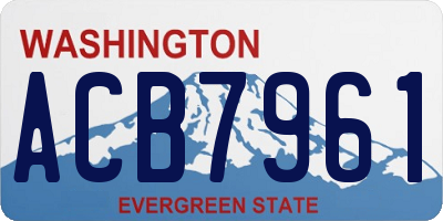 WA license plate ACB7961