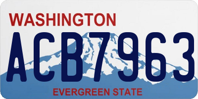 WA license plate ACB7963