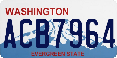 WA license plate ACB7964