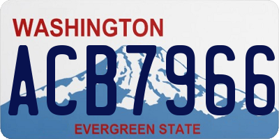 WA license plate ACB7966