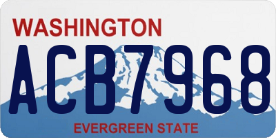 WA license plate ACB7968
