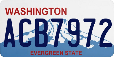 WA license plate ACB7972