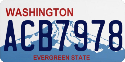 WA license plate ACB7978