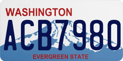 WA license plate ACB7980