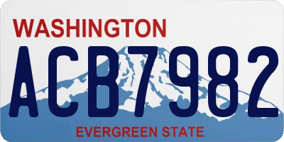 WA license plate ACB7982