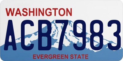 WA license plate ACB7983