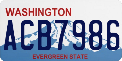 WA license plate ACB7986