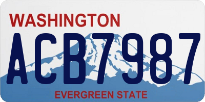 WA license plate ACB7987